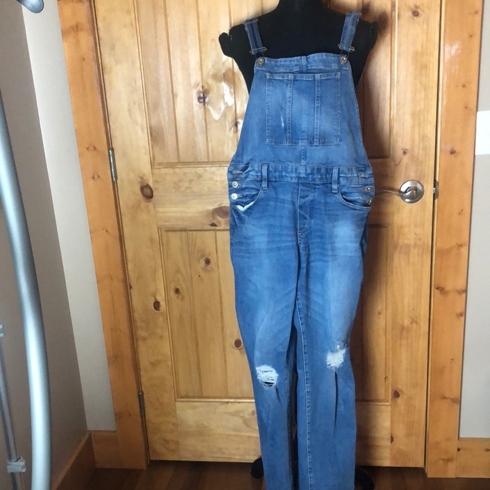 Arizona Jean Co. distressed denim overalls